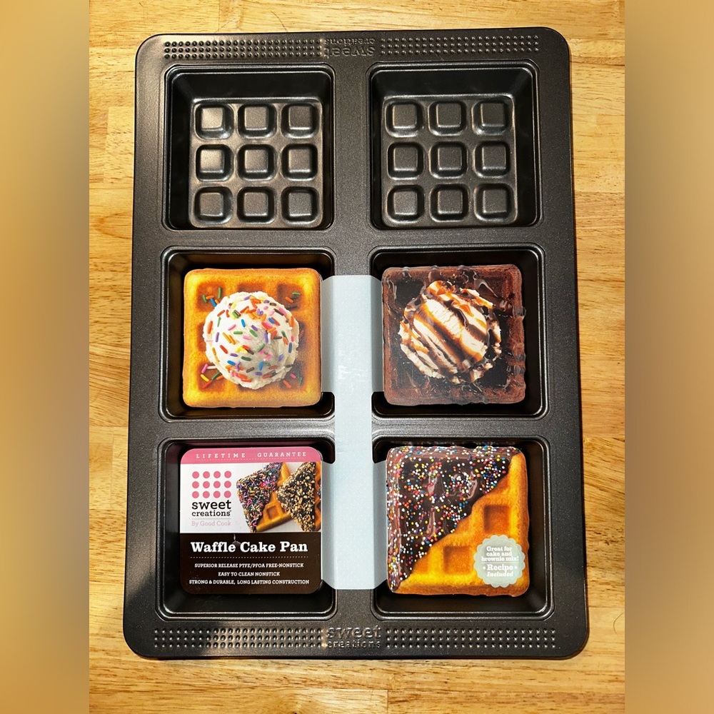 Sweet Creations By Good Cook Waffle Cake Pan  Easy Clean Nonstick NEW WITH TAGS